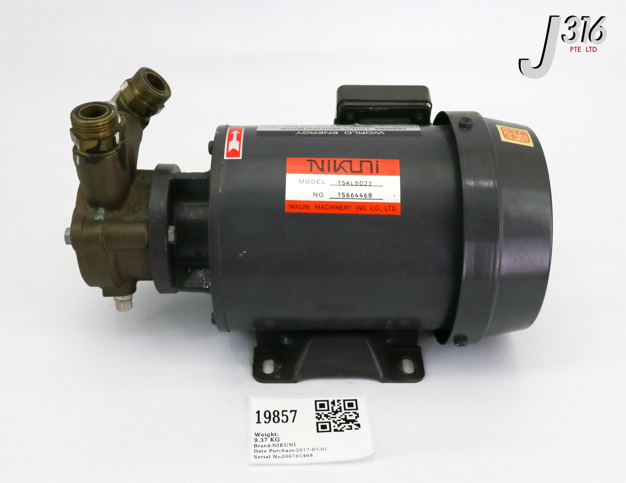 TENDOBOTANICAL 羅本製所 Robinceramicstu 19857 NIKUNI TOSHIBA 3-PHASE INDUCTION MOTOR WITH PUMP 15KLD02Z | eBay